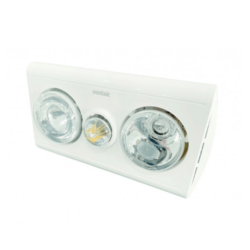 KLEIN2 - 2 LIGHT, 3 IN 1 BATHROOM HEAT EXHAUST - Rapid LED